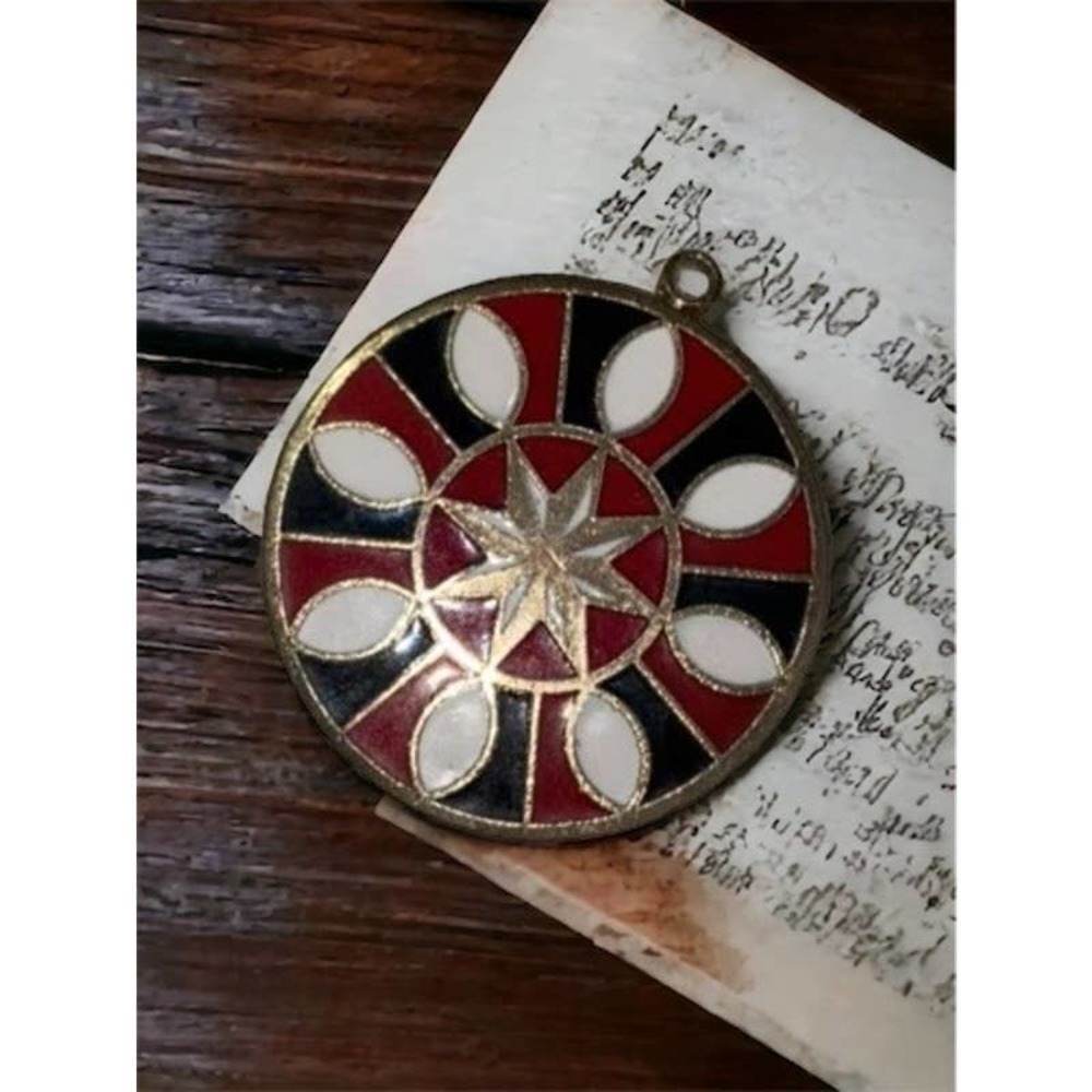Estate Vintage Mandala Pendant Gold plated - Picture 4 of 4